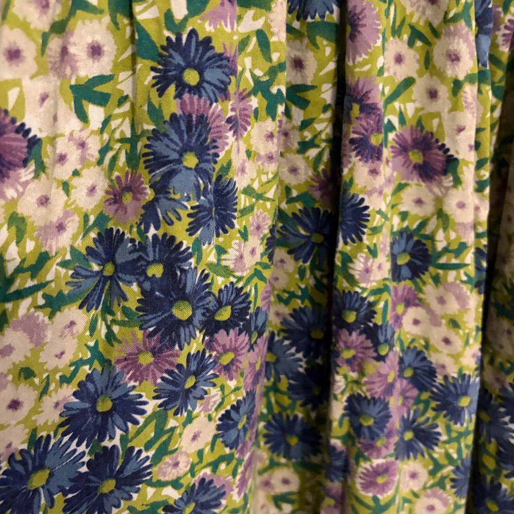 Natural Life Womens XL Floral Daisy Maxi Dress Boho Blue Purple Rayon Sundress - Picture 3 of 5
